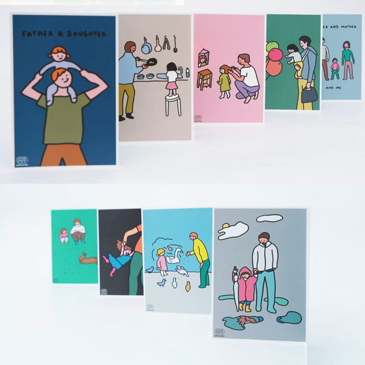 明信片套組 爸爸和女兒