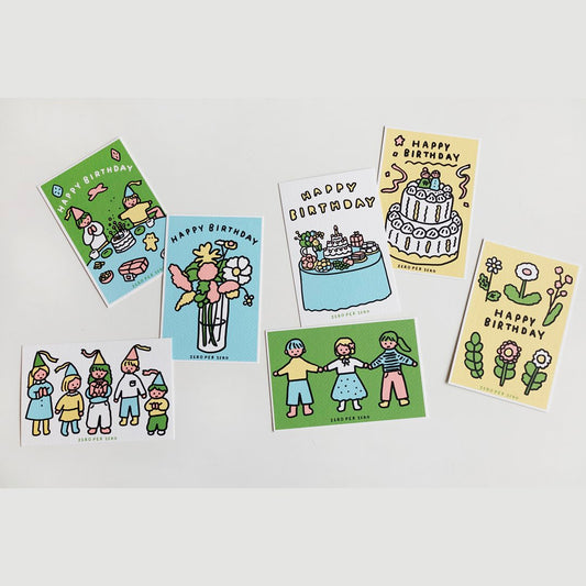 絹印明信片套組 生日