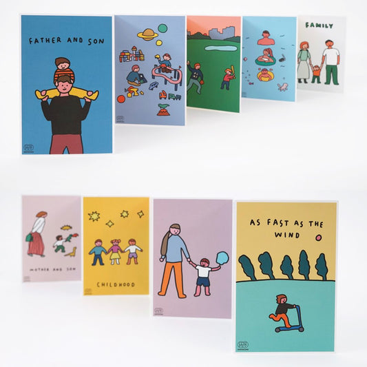明信片套組 爸爸和兒子
