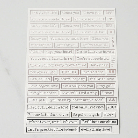 漸層色復古打字機字體 模造紙貼紙包