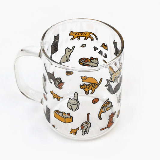 耐熱玻璃杯 貓咪圖鑑