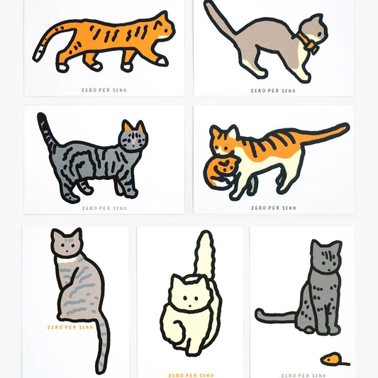 絹印明信片套組 貓咪