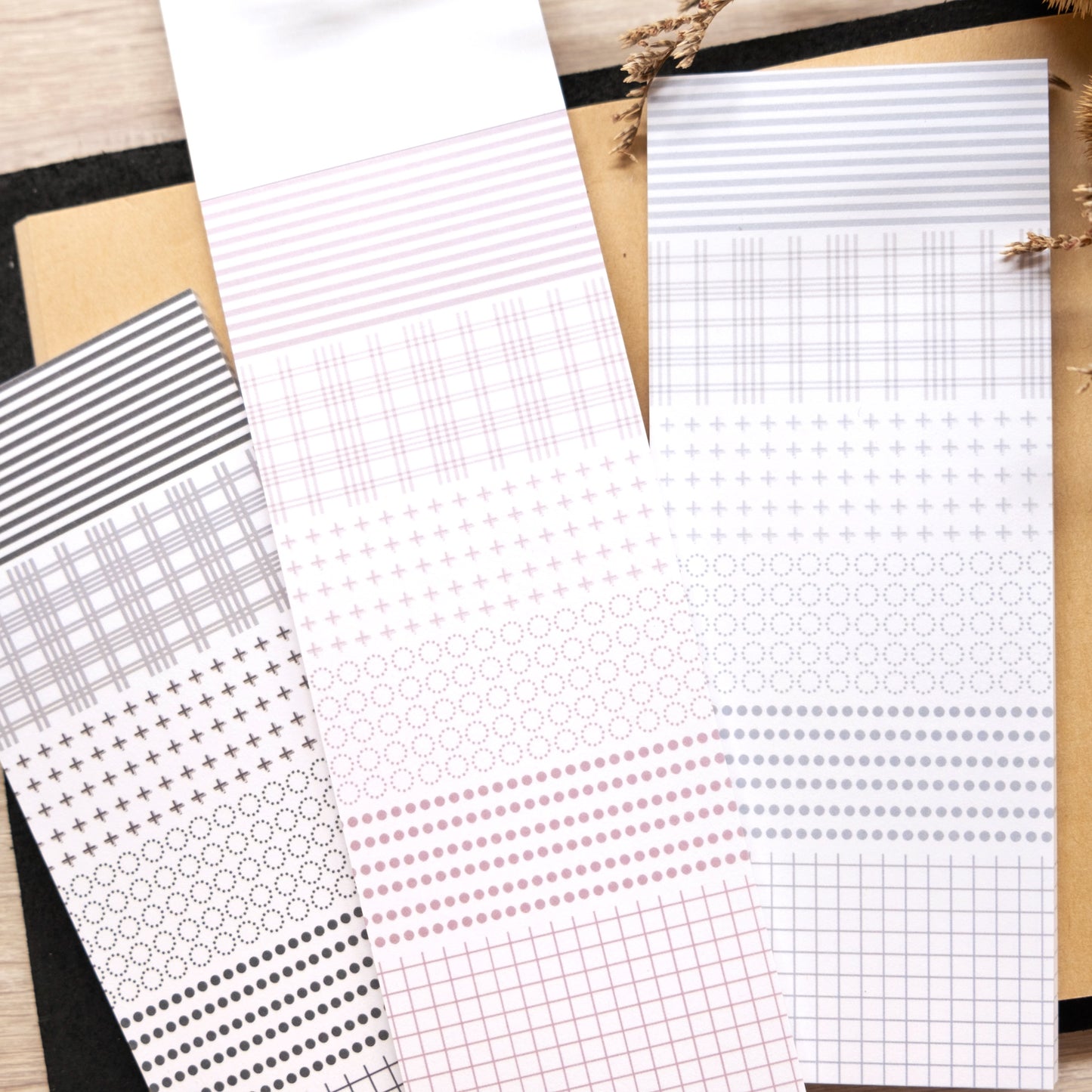 基本網格素材便箋本套組