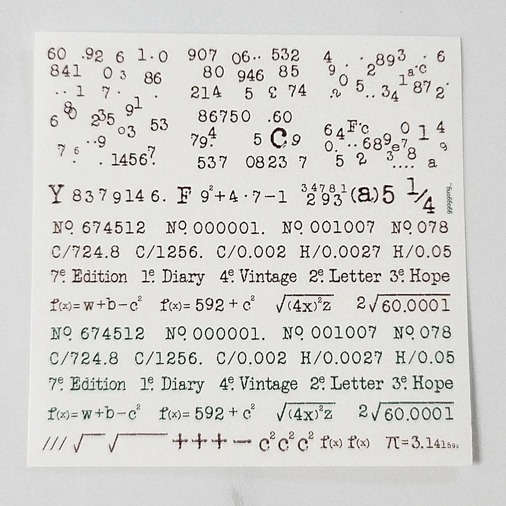 數字復古打字機字體透明貼紙包