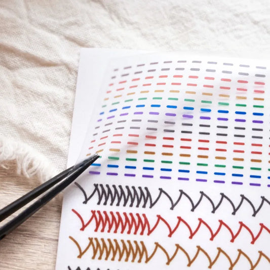 彩色縫線 透明貼紙包