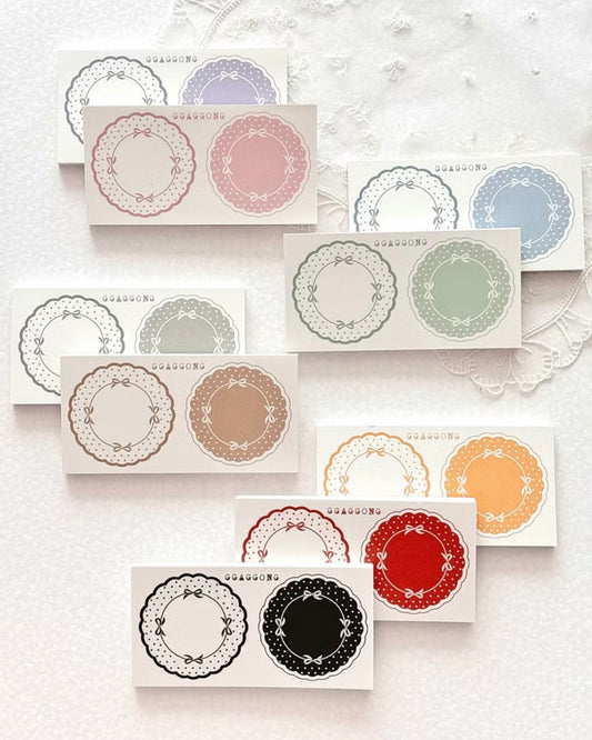 緞帶蕾絲 便條紙本 粉彩色 / 鮮豔色