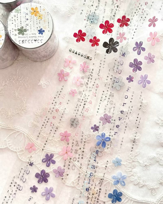 綴色陰影字母 紙膠帶 (割型) 日本和紙 / 亮面PET