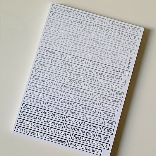 文字片段便箋本