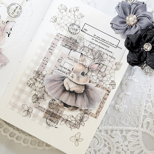 灰色芭蕾兔子貼紙