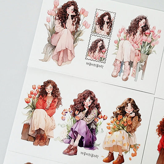 花簇女孩貼紙包 飽和色