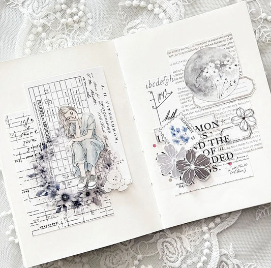 花朵郵票造型模造紙貼紙