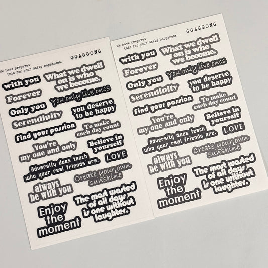 英文QQ字貼紙包 霧面PET