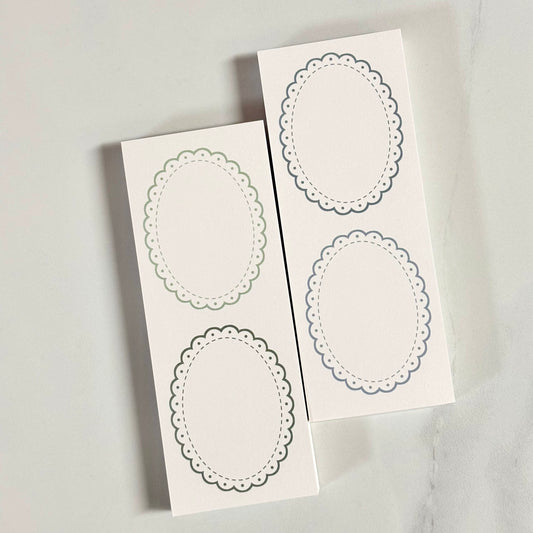 橢圓形框便箋本套組