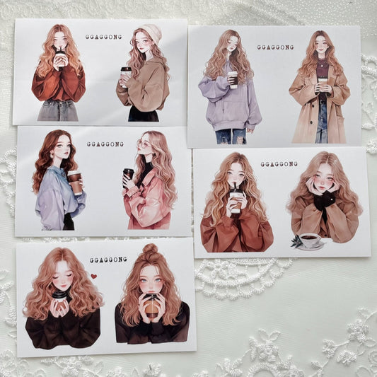 咖啡女孩 貼紙包