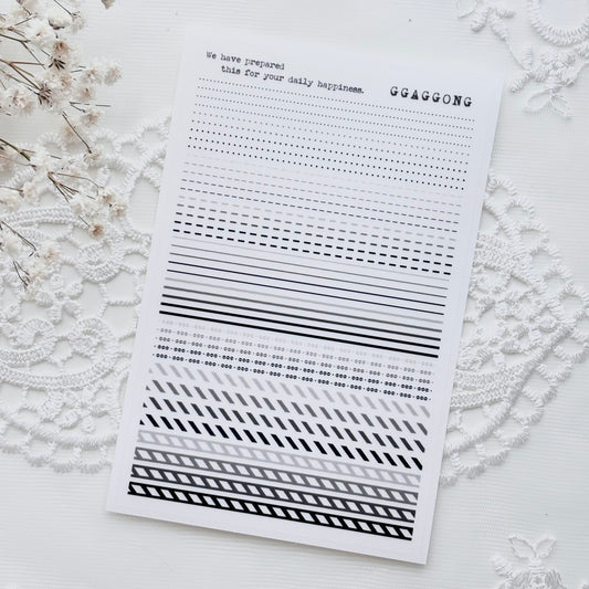 線段 霧面PET貼紙包