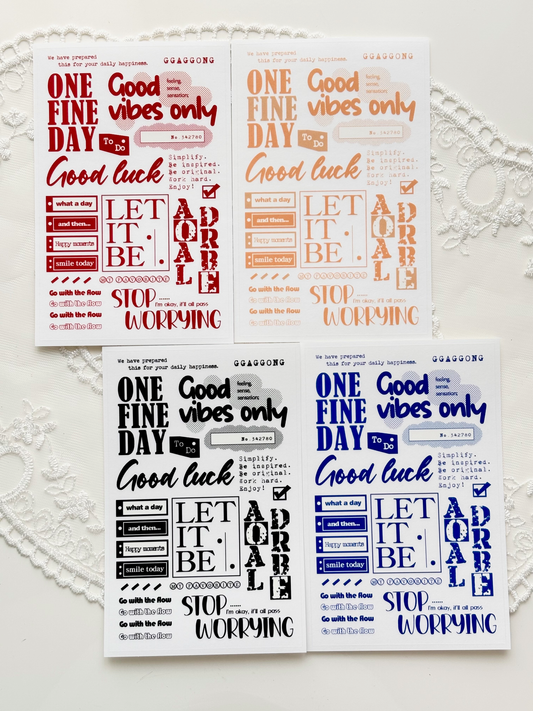 雜誌風格文字 透明貼紙包