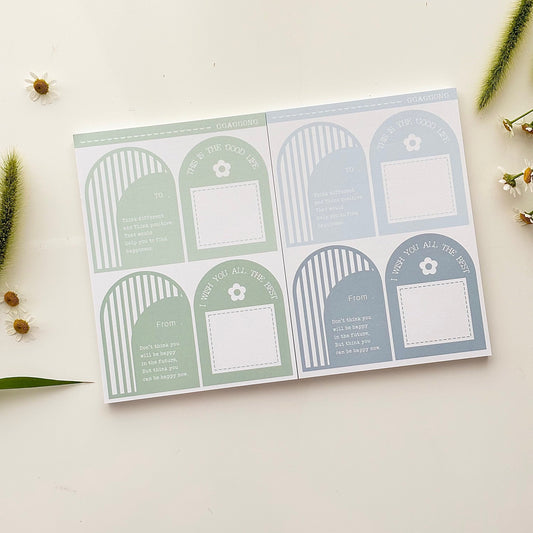 溫柔色栱形框便條紙本