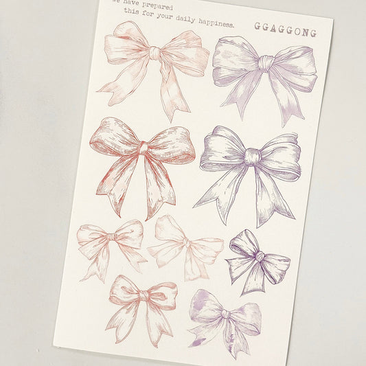 素描緞帶 模造紙貼紙包