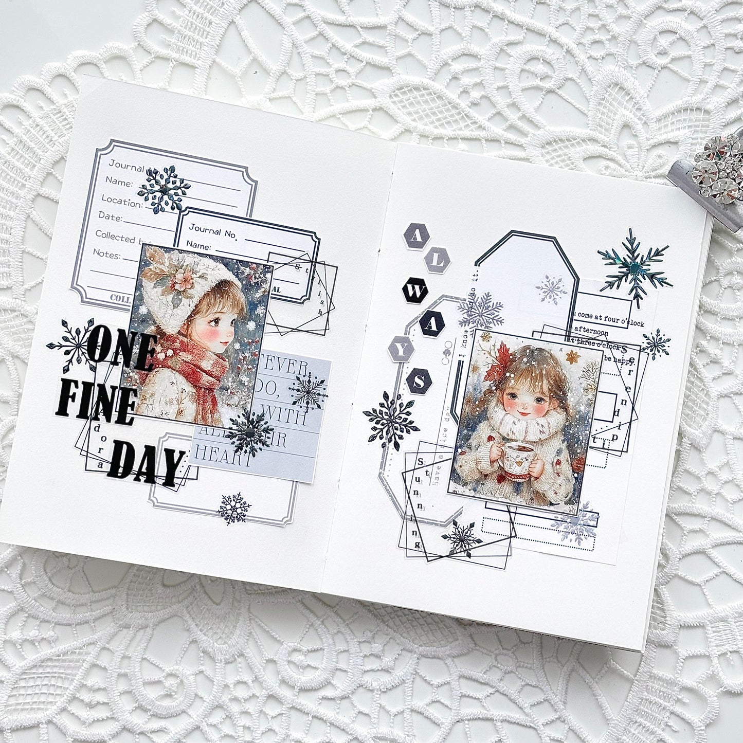 雪花孩童 模造紙貼紙包