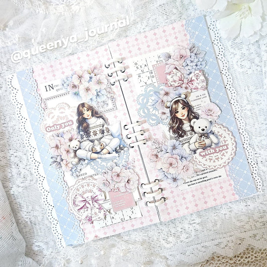 復古花朵 立體亮面PET紙膠帶