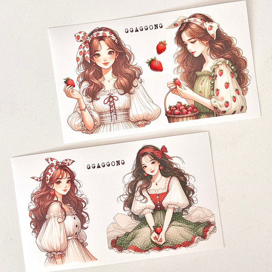 甜美女孩 模造紙貼紙包