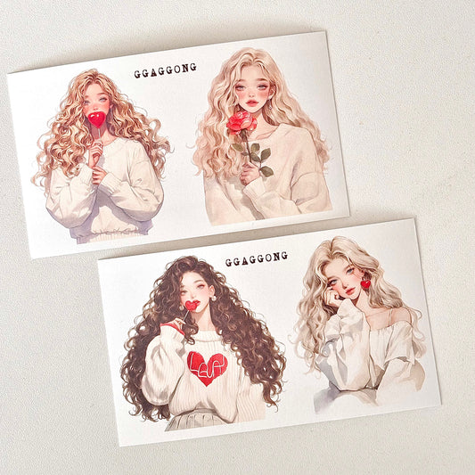 Love 女孩 模造紙貼紙包