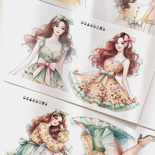 陽光女孩 模造紙貼紙包