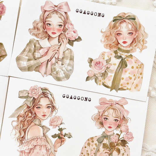 浪漫女孩 模造紙貼紙包