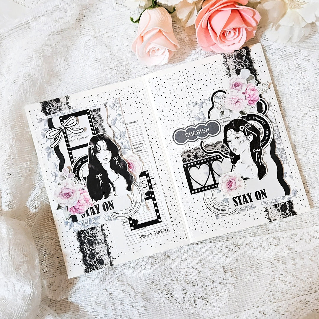 蕾絲印花 霧面PET貼紙包