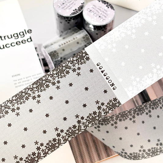 黑白蕾絲描圖紙卷