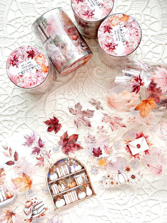 秋日落葉 亮面PET紙膠帶 (割型)