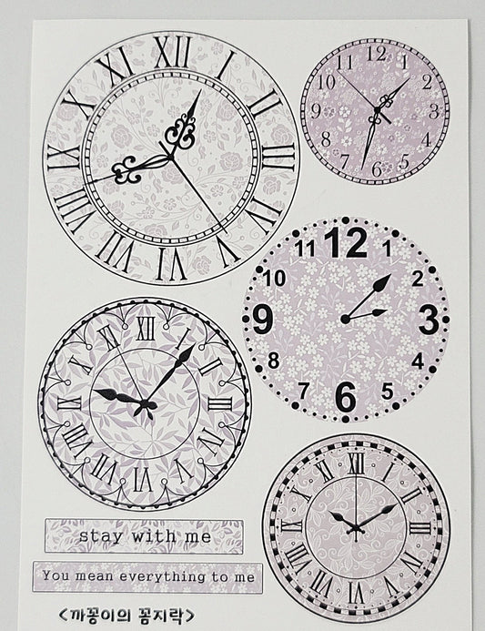 復古時鐘 模造紙貼紙包