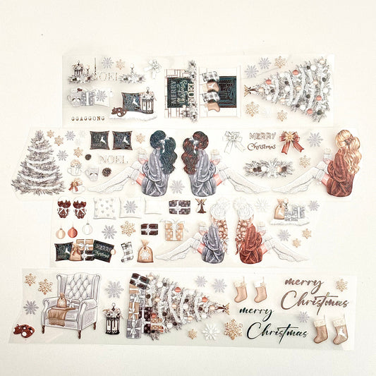 銀色鈴鐺聖誕 立體亮面PET紙膠帶