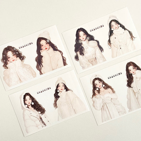 雪白女孩 模造紙貼紙包