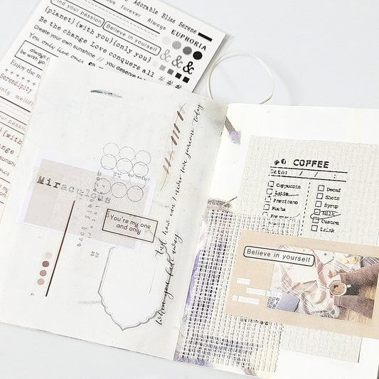 復古打字機字體透明貼紙包