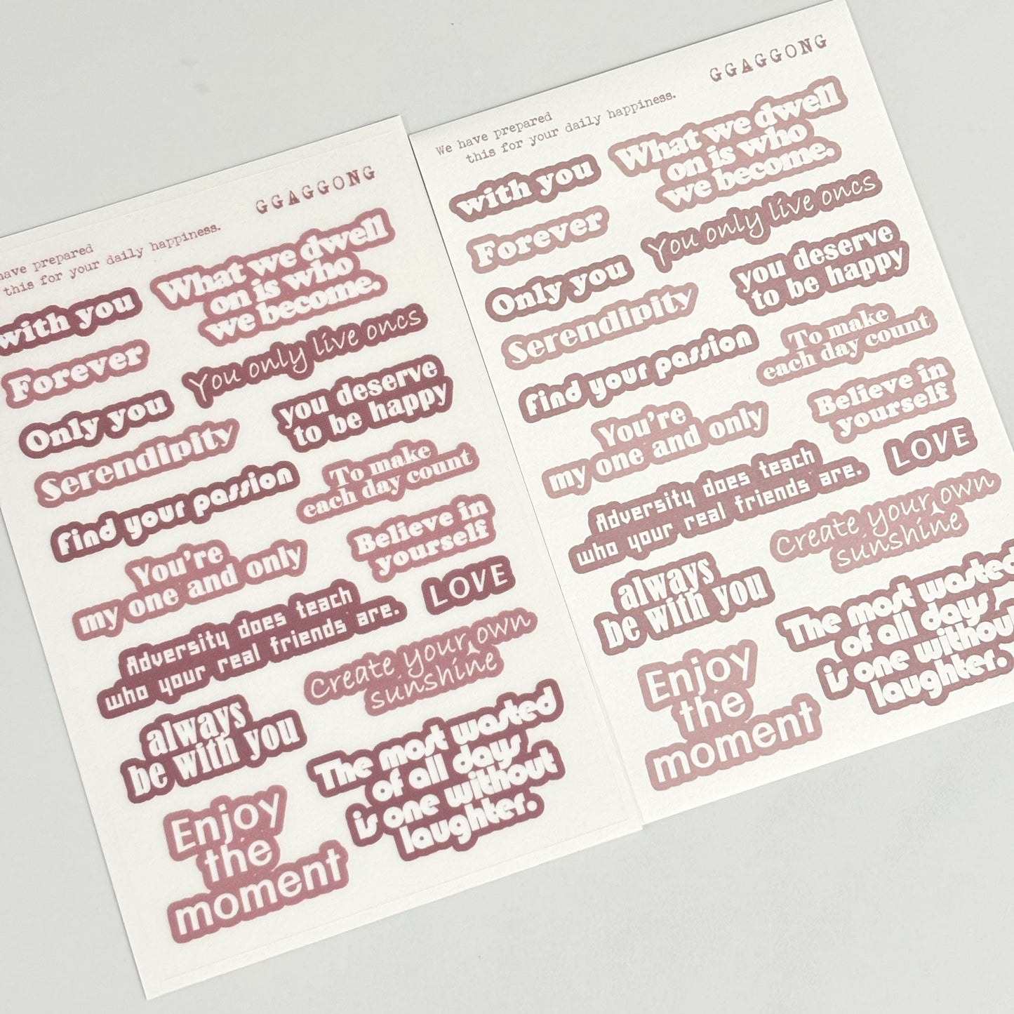 英文QQ字貼紙包 霧面PET