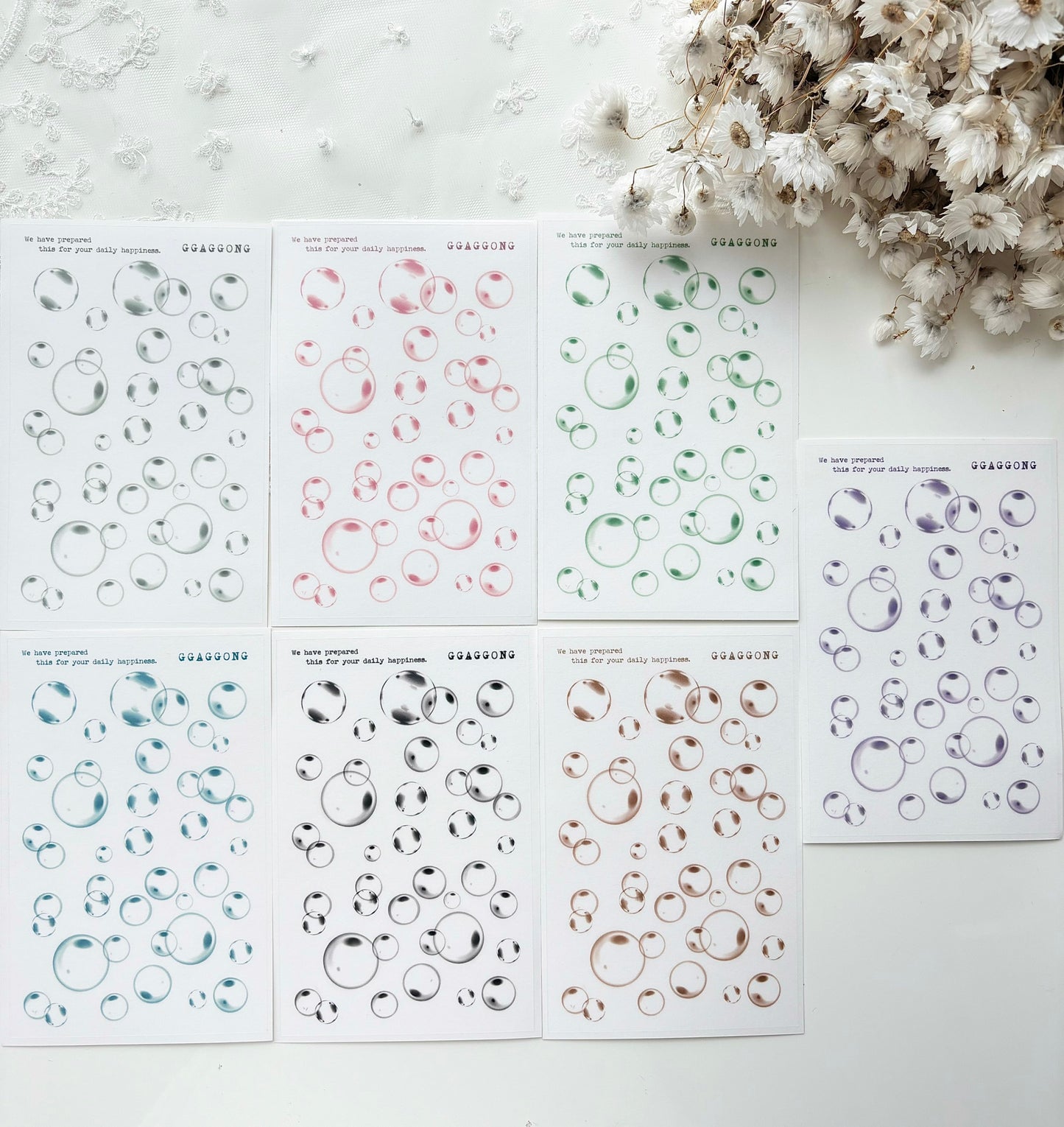 泡泡手帳霧面貼紙包