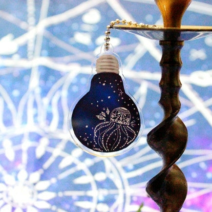 柴尾shibao 發光水母燈泡 鑰匙圈