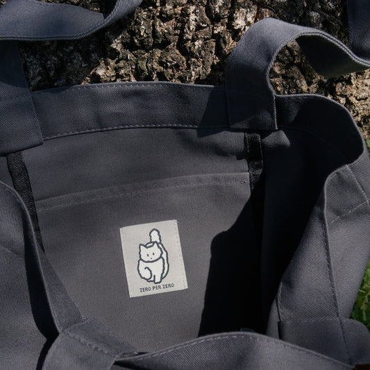 ZERO PER ZERO 帆布袋 小貓 (炭灰色)