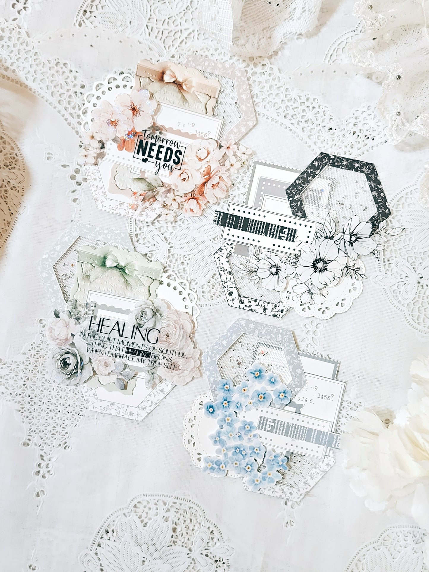 花朵六角形 便箋本組 基本色/特殊色