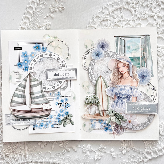 夏日海灘 霧面PET貼紙包