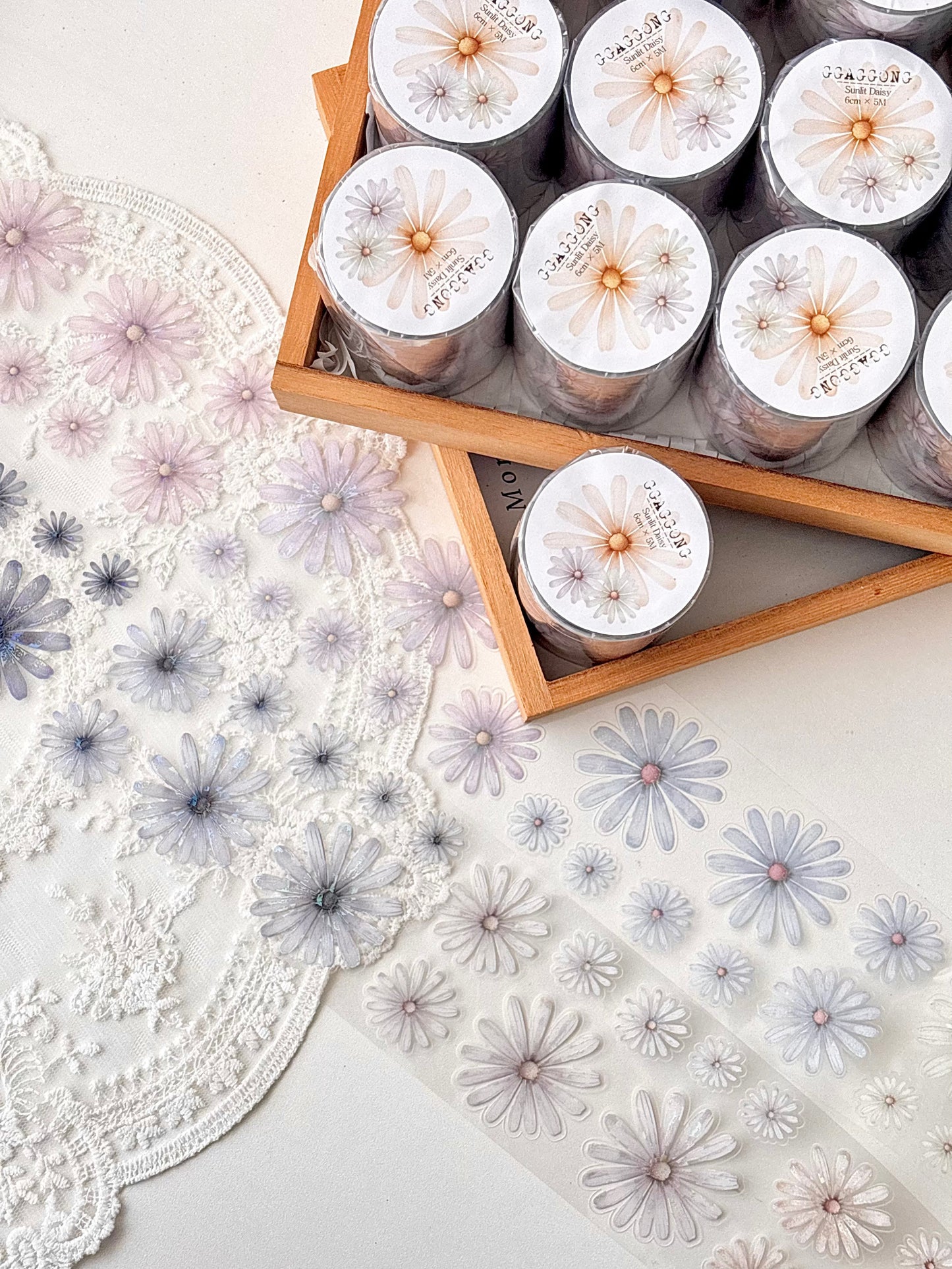 日照雛菊 亮面PET紙膠帶 (割型)