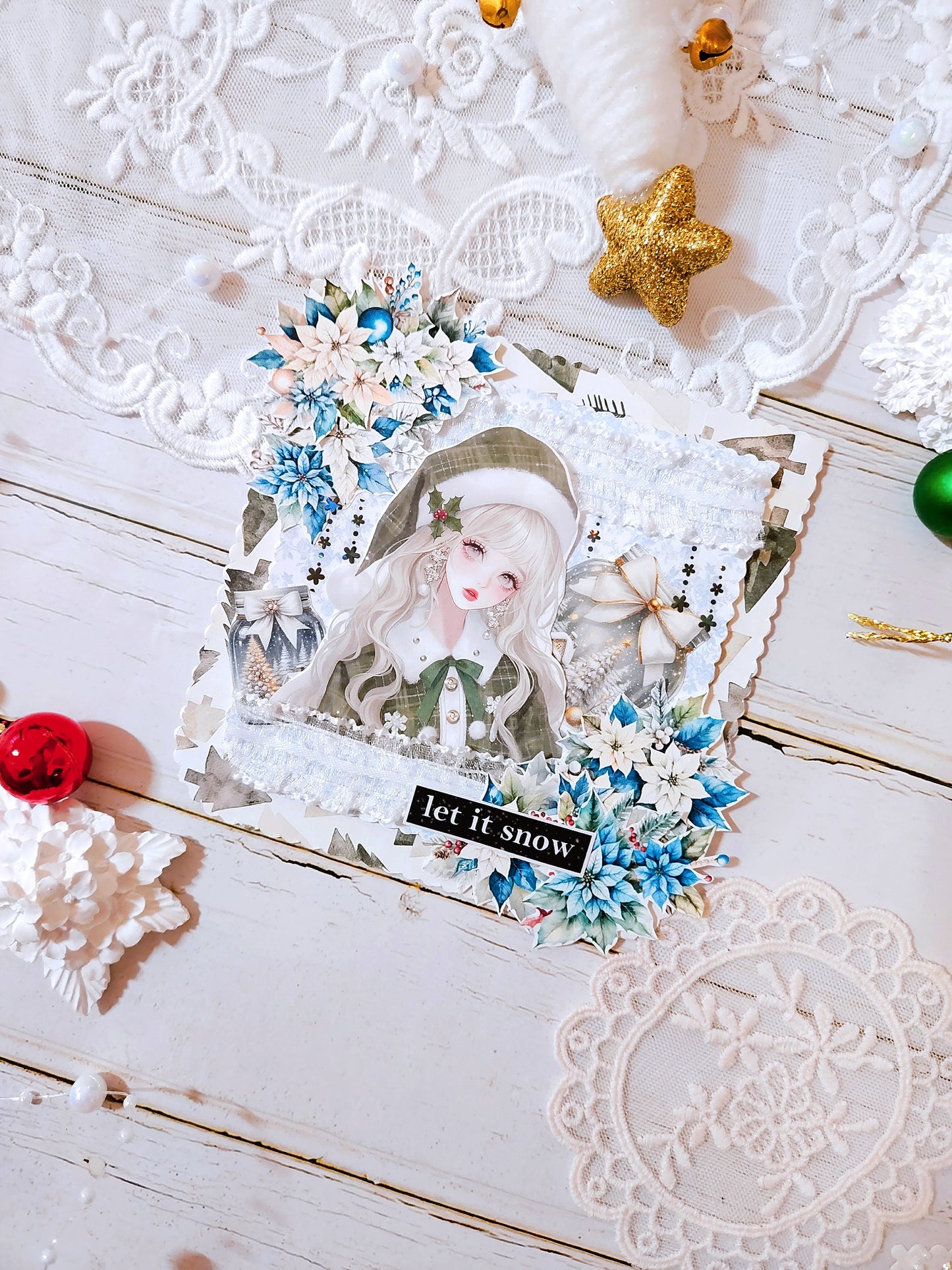 聖誕玻璃瓶 模造紙貼紙包