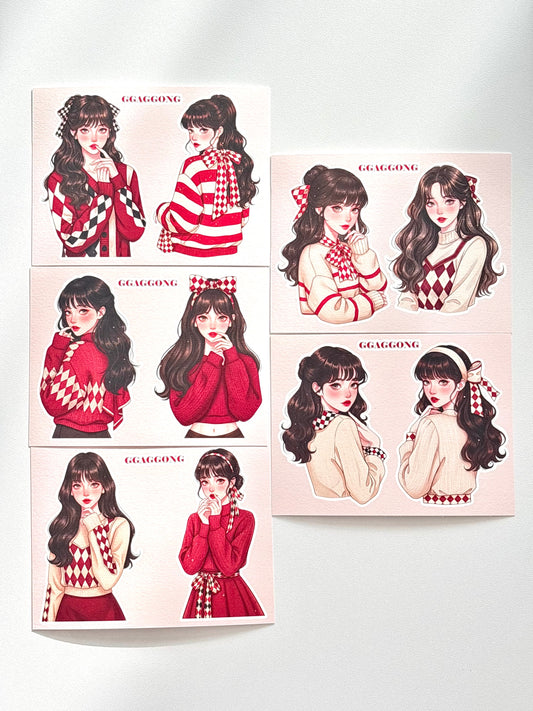 格紋女孩 便箋包