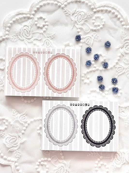 橢圓蕾絲框便條本