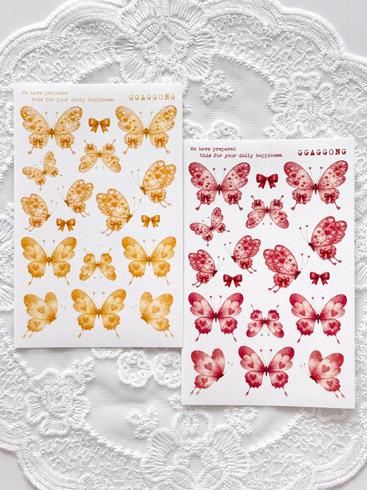 心型蝴蝶 模造紙貼紙包