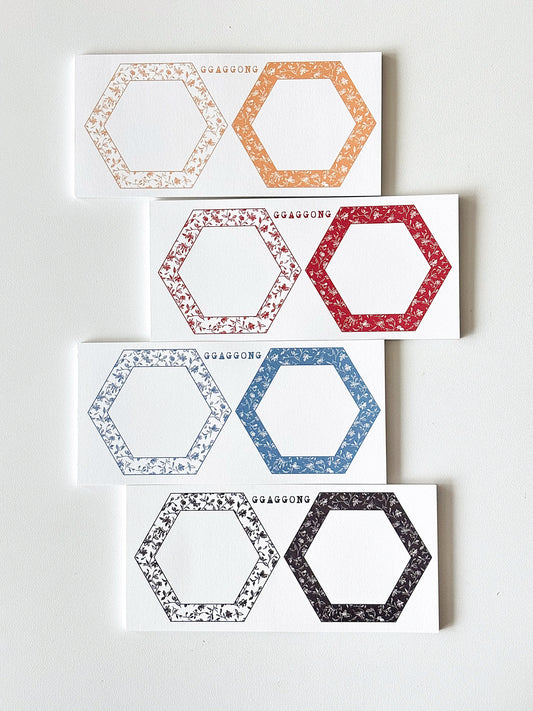 花朵六角形 便箋本組 基本色/特殊色