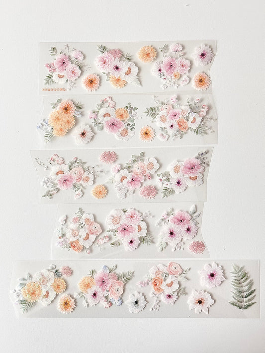 熱帶花朵 亮面PET紙膠帶