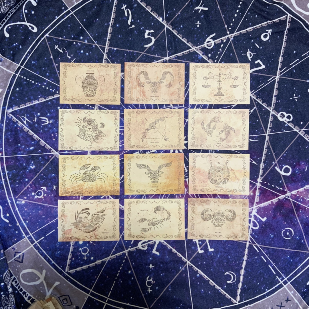 柴尾shibao 魔法書＋12星座明信片的套組