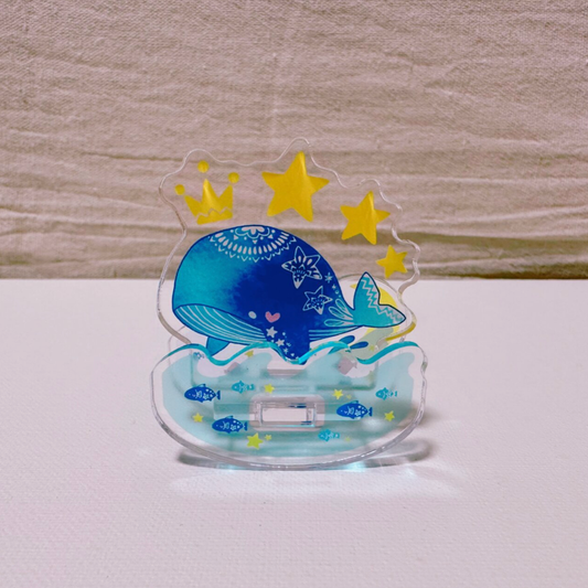 柴尾shibao 可搖曳擺動的鯨魚 壓克力支架